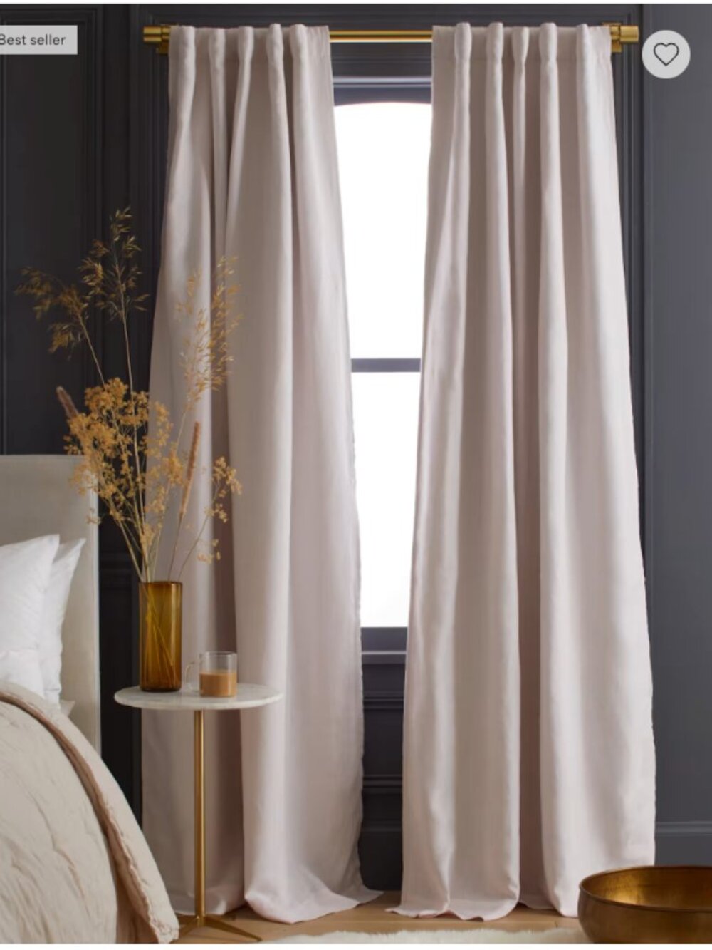 Quince Linen Vintage Blush Curtains